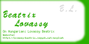 beatrix lovassy business card